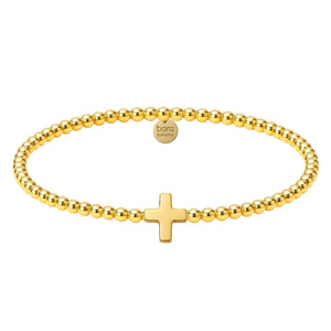 Solid Plus Charm | Gold Filled Beaded Bracelet