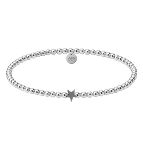 Solid Star Charm Gold Filled Beaded Bracelet