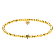 Solid Star Charm Gold Filled Beaded Bracelet