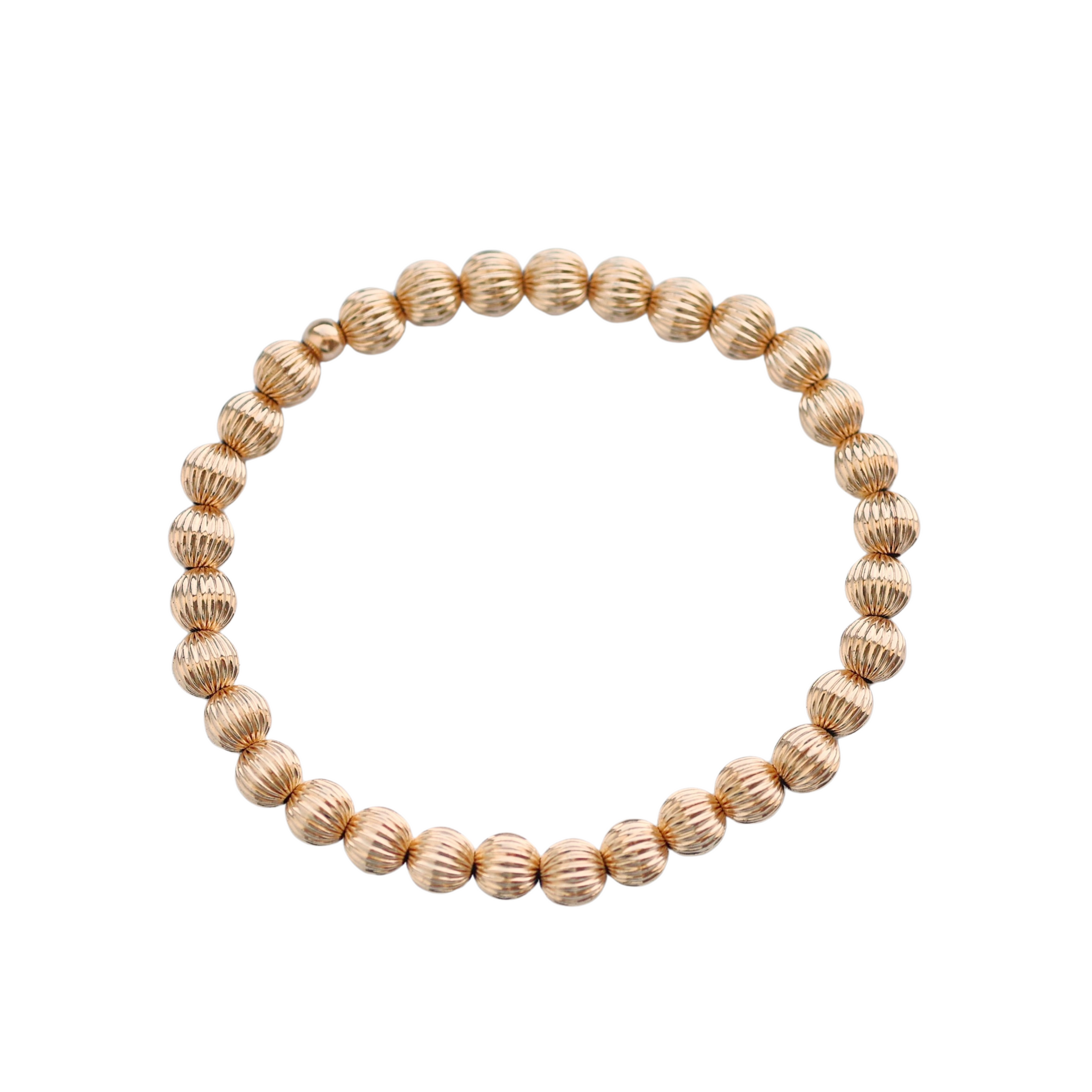 SOPHIE 3MM-8MM|  | Stretchy Anti-tarnish Corrugated 14K Gold Filled Bracelet
