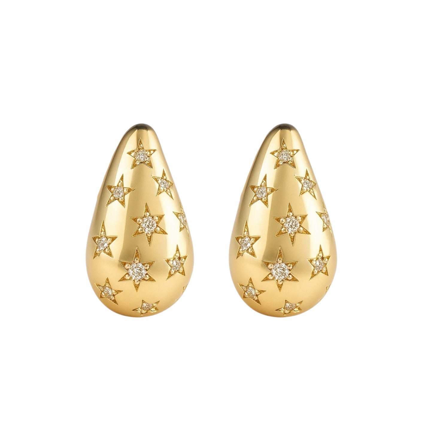 Star Teardrop | Pave Stud Earrings