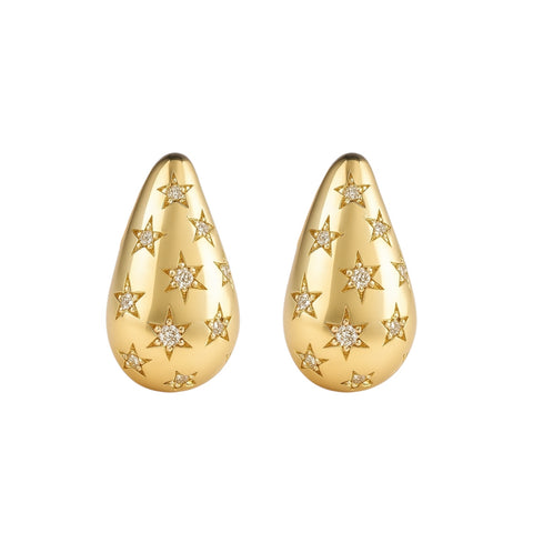 Star Teardrop | Pave Stud Earrings