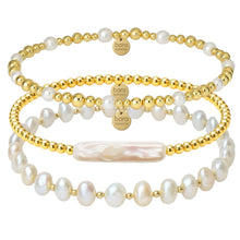  Gold Filled Beaded Bracelet Stack