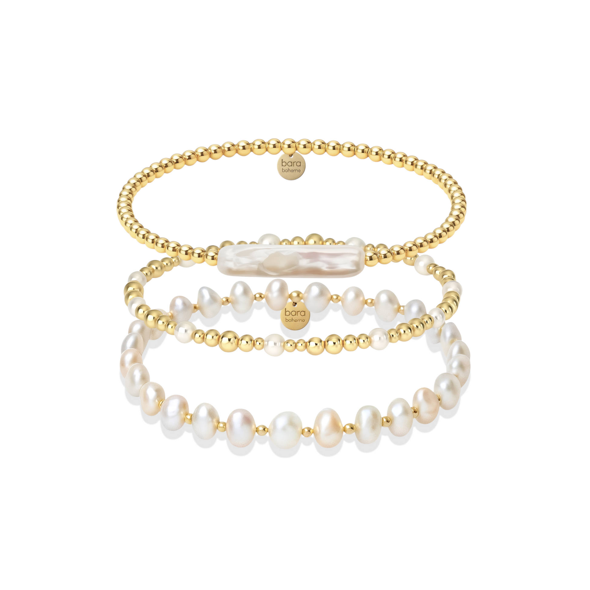 Sydney | Gold Filled Beaded Bracelet Stack