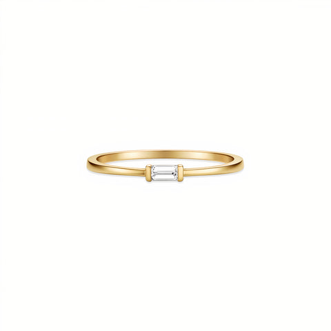 The Sylvie | Solid Gold with Diamond Ring