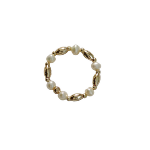 "TERRI" 14k gold-filled ball Stretchy beaded Ring