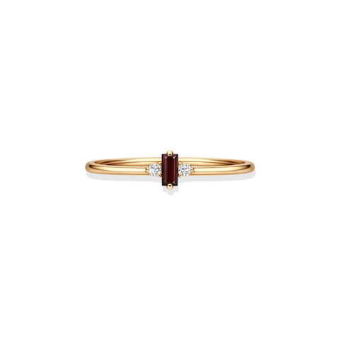 The Bloodline | Solid Gold with Garnet Ring