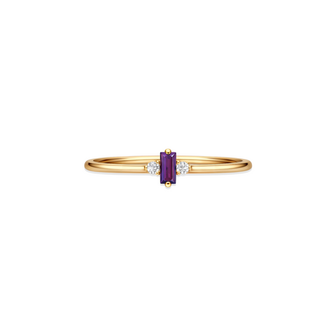 The Veil | Solid Gold with Amethyst Ring