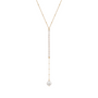 Pearl necklace with gold chain on a white background
