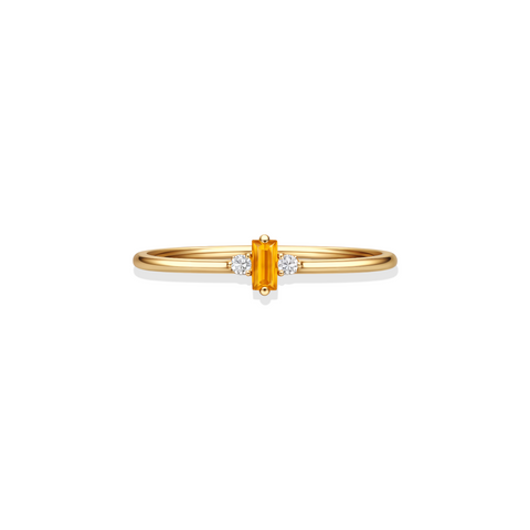 The Radiant | Solid Gold with Citrine Ring