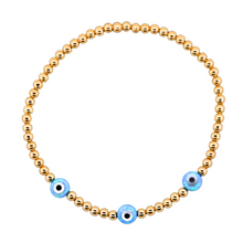 "TRIPLE EVIL EYE" Small Opal Charm Bracelet