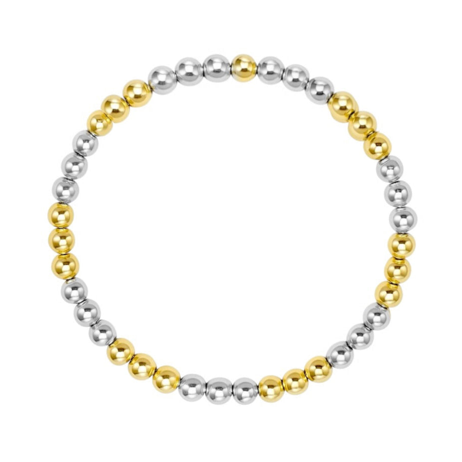 Triple 2Tone 2MM | Beaded Stretchy Ring