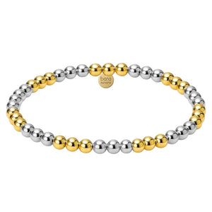 Triple 2Tone 4MM Beaded Bracelet