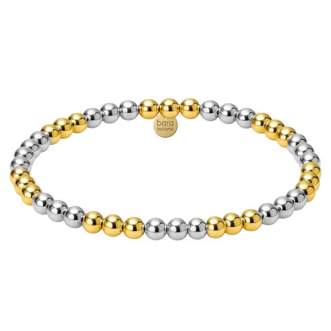 Triple 2Tone 4MM Beaded Bracelet