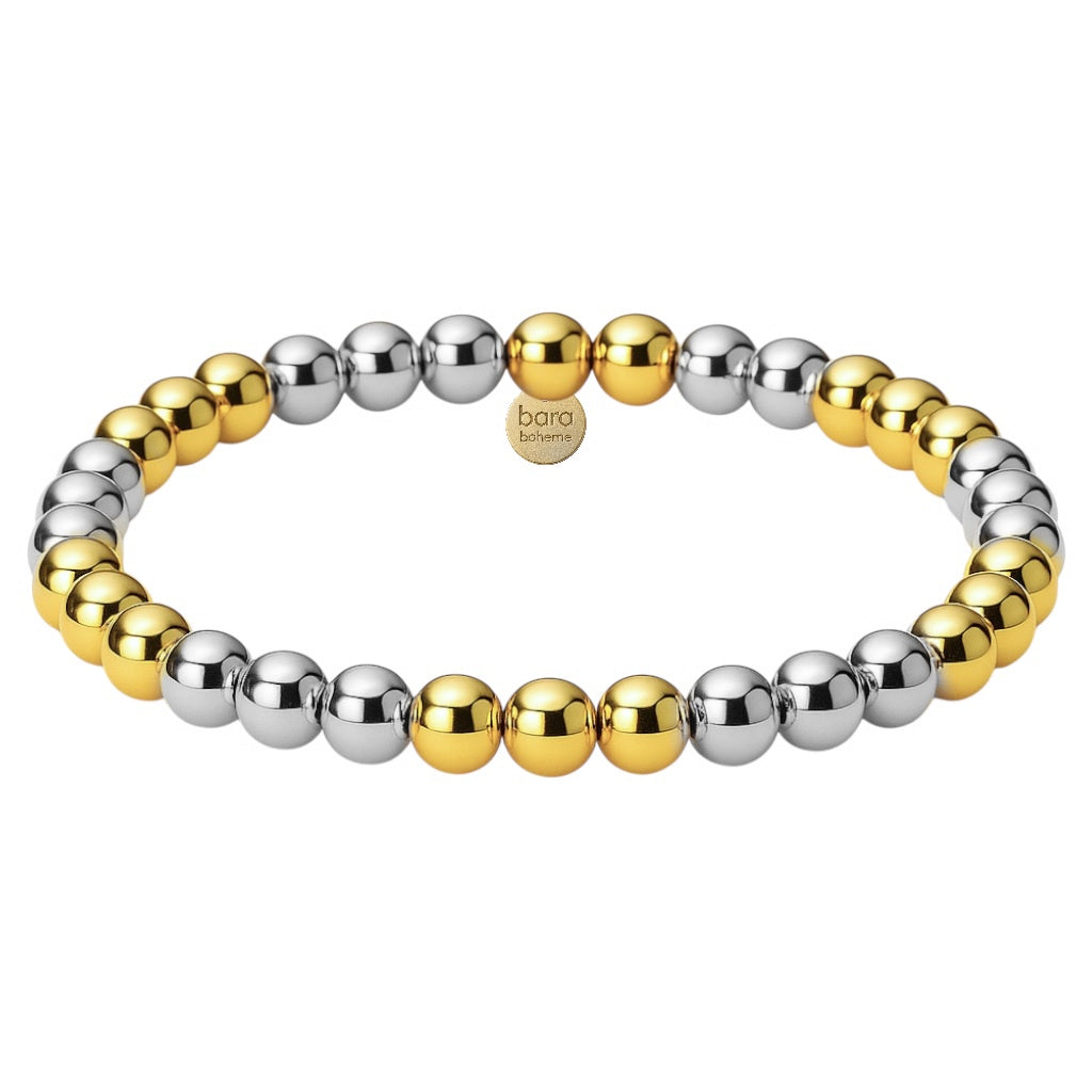 Triple 2Tone 6MM | Beaded Bracelet