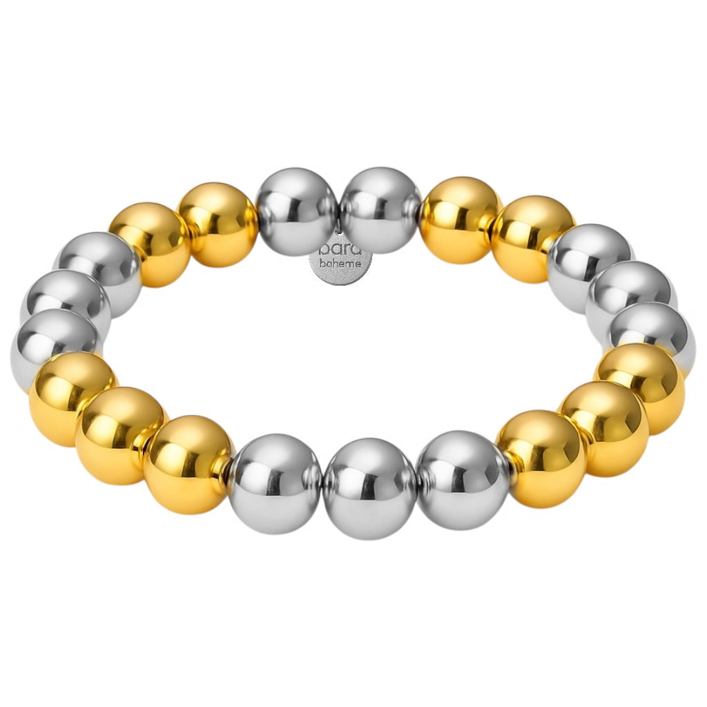 Triple 2Tone 8MM | Beaded Bracelet