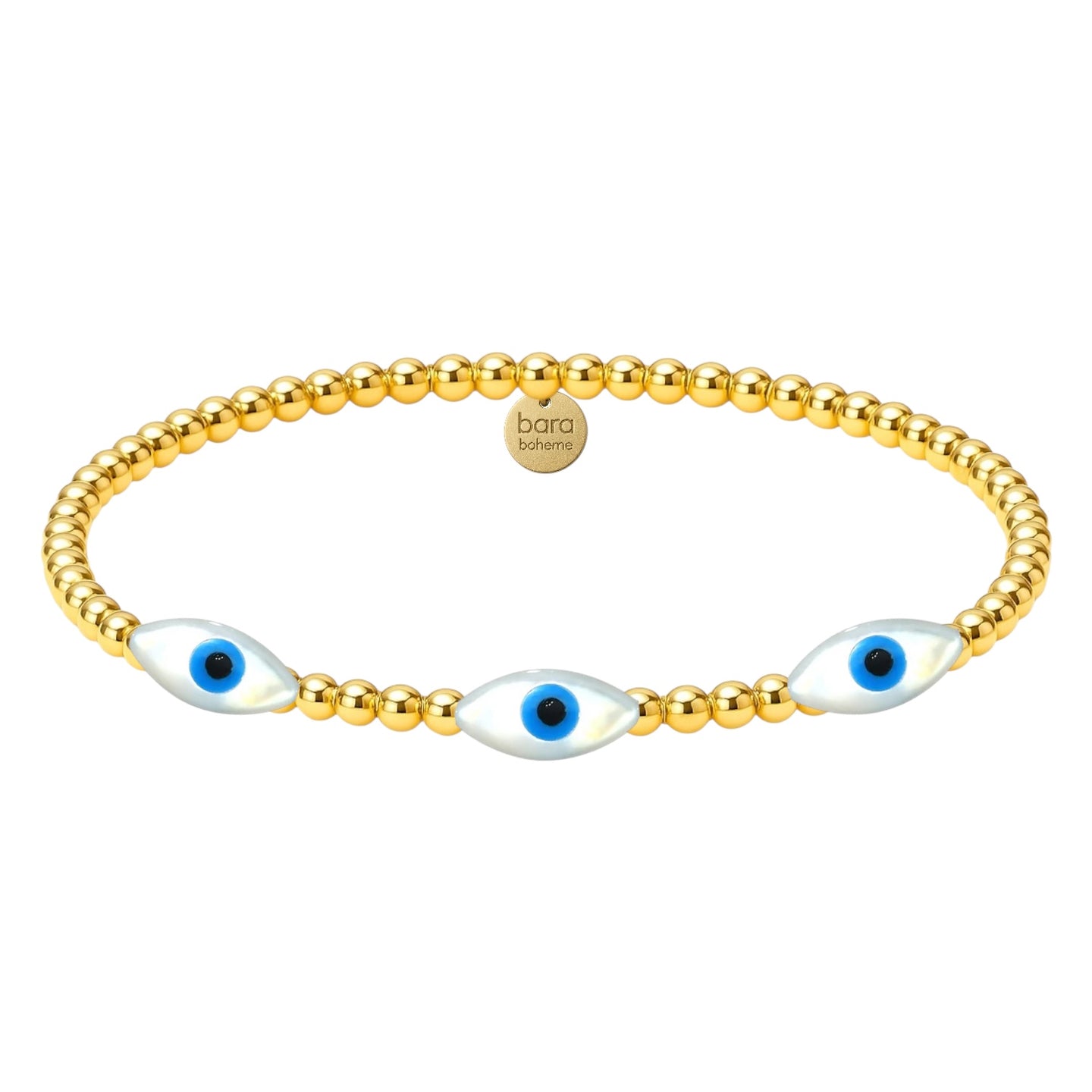 Triple Evil Eye Beaded Opal Bracelet