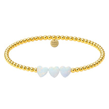 Triple Heart Opal | Gold Filled Beaded Bracelet