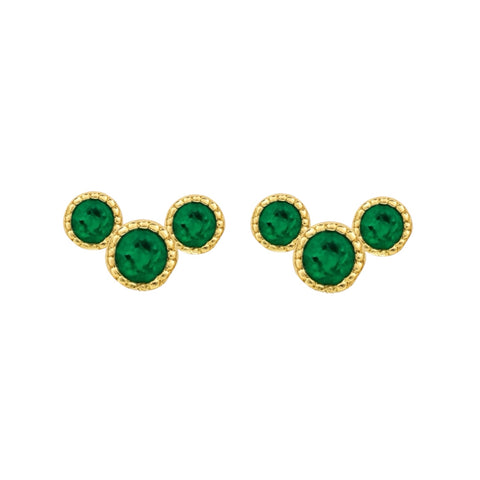 Triple Solitaire | Sapphire Stud Earrings
