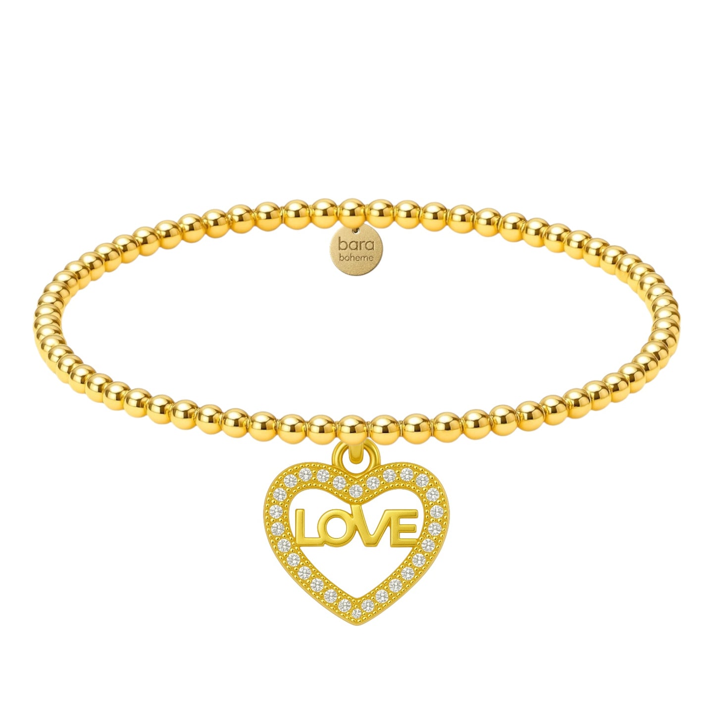 True Love Charm Gold Filled Beaded Bracelet