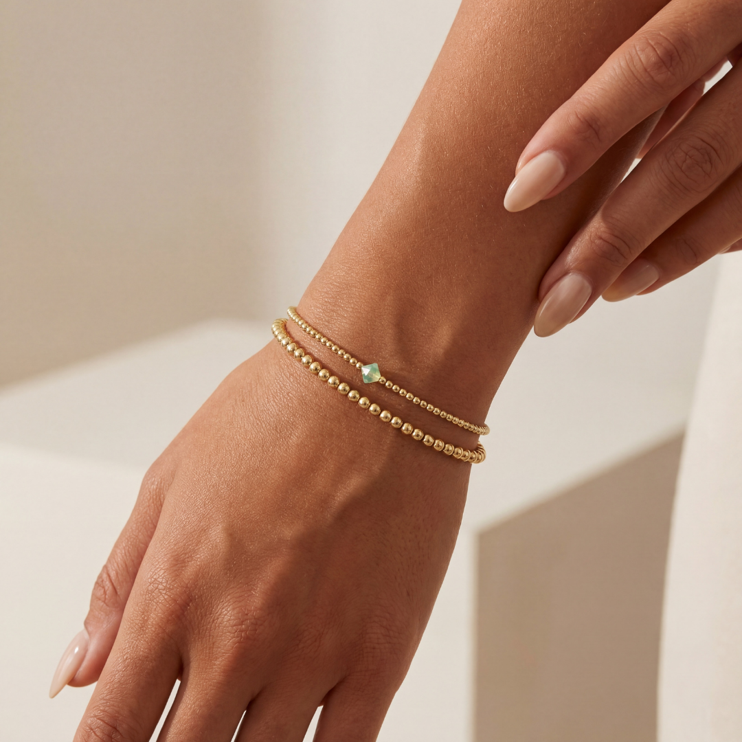 October | Beaded Birthstone Bracelet Duo