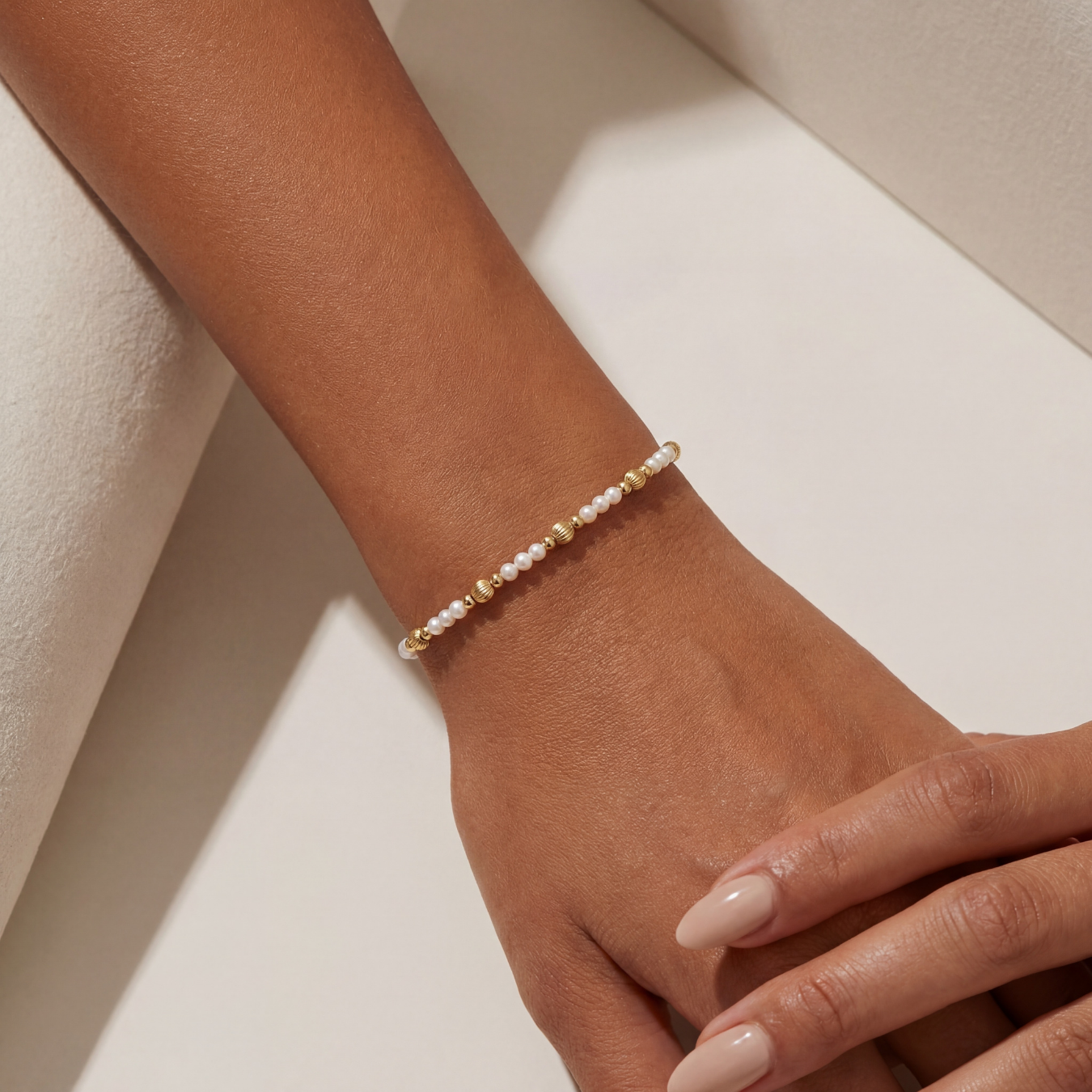 Basel | Gold Filled Beaded Bracelet with Pearls