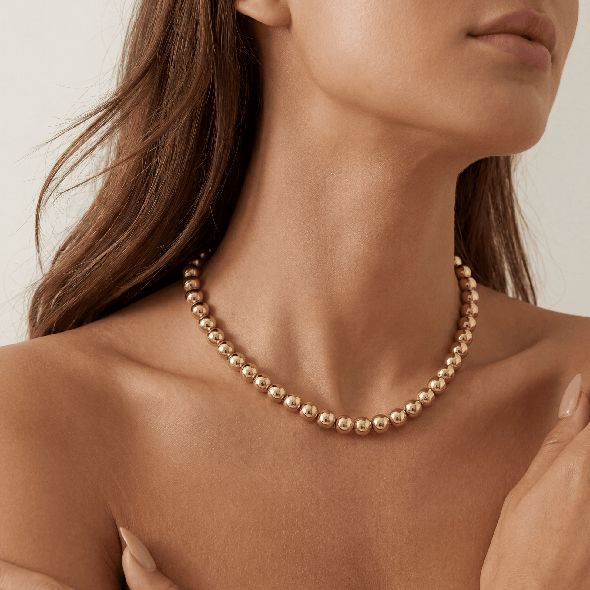 Classic 8MM | Gold Filled Beaded Necklace