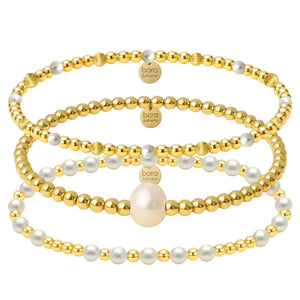 Venice Gold Filled Beaded Bracelet Stack