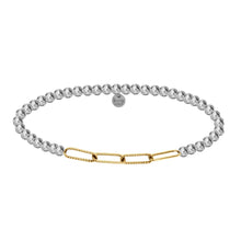 SOPHIE PAPERCLIP | Stretchy Charm with 4mm Gold Filled beads Bracelet