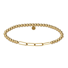 SOPHIE PAPERCLIP | Stretchy Charm with 4mm Gold Filled beads Bracelet