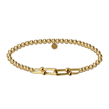 "4X Hardware" Small charm on 4mm gold filled bead bracelet