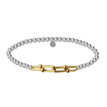 "4X Hardware" Small charm on 4mm gold filled bead bracelet