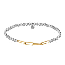 Classic Paperclip | Stretchy Charm with 4mm Gold Filled beads Bracelet