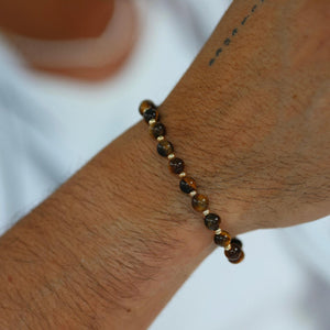 Sea Tiger | Gold Filled Beaded Men's Bracelet