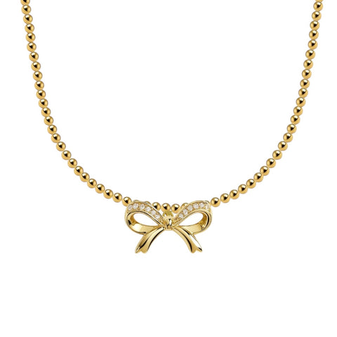 Wish Bow | Gold Filled Beaded Necklace