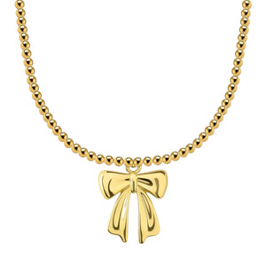 Wonder Bow Charm | Gold Filled Beaded Necklace