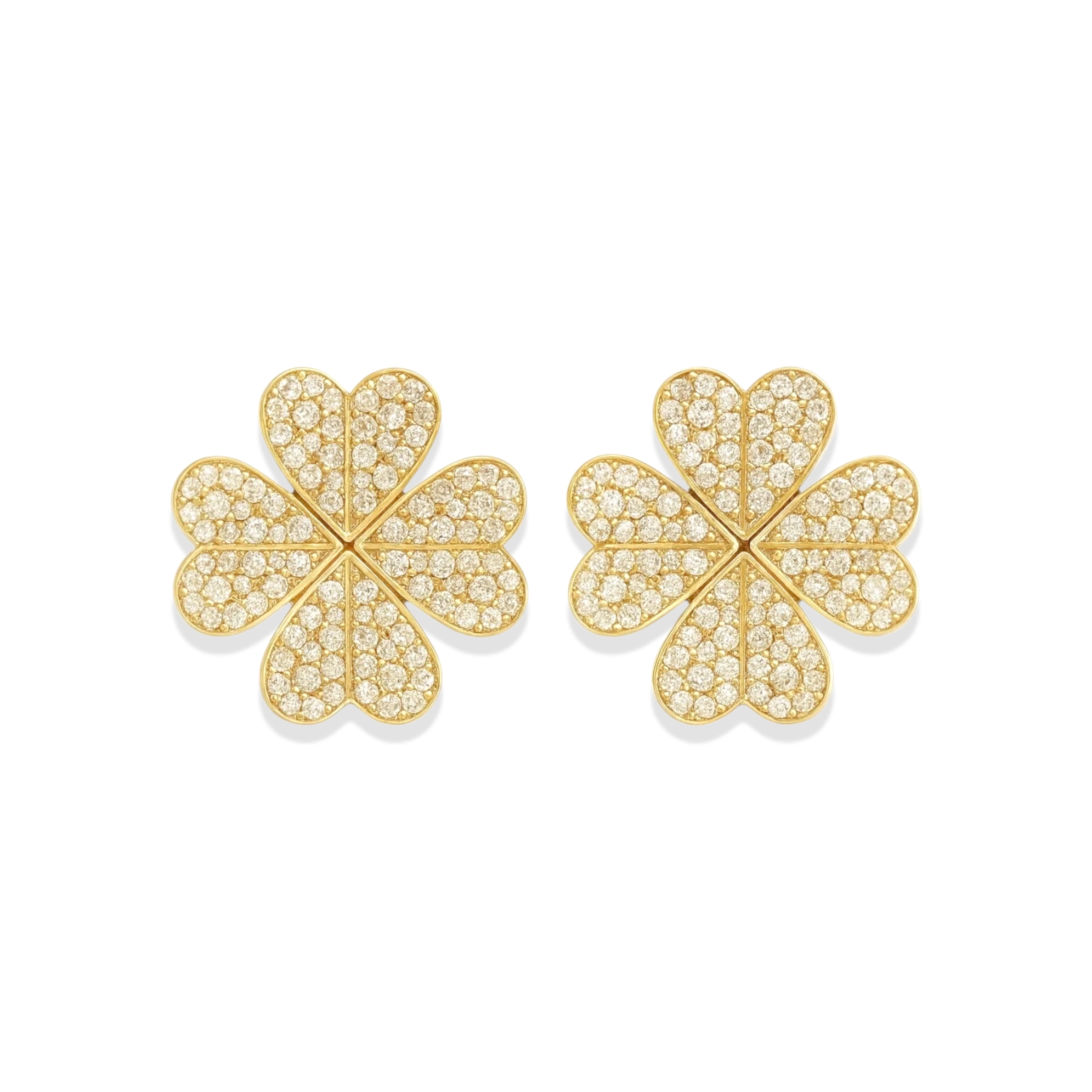 Alice | Pave Shamrock Earrings