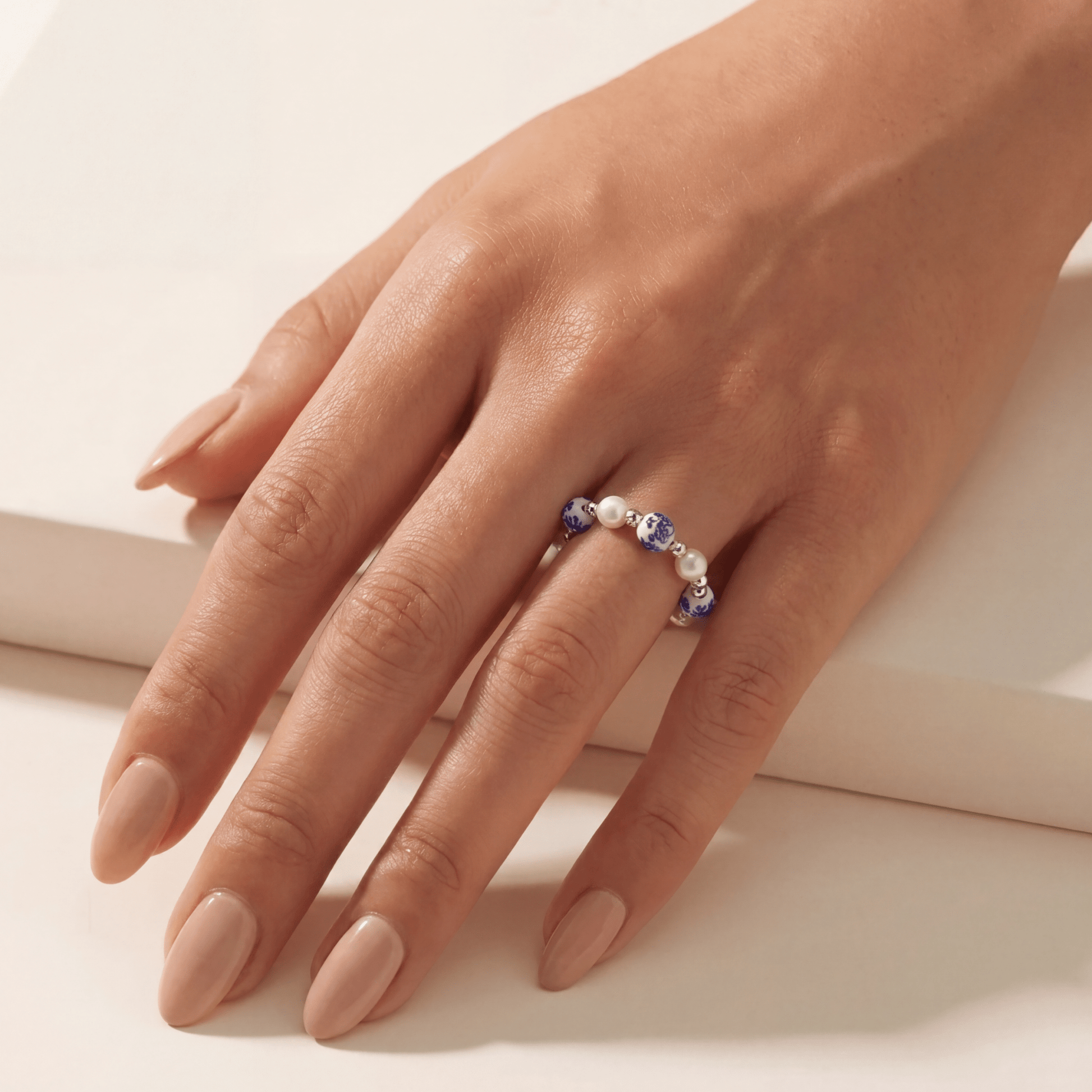 Amalfi Bella – Porcelain Beaded Ring - Bara Boheme