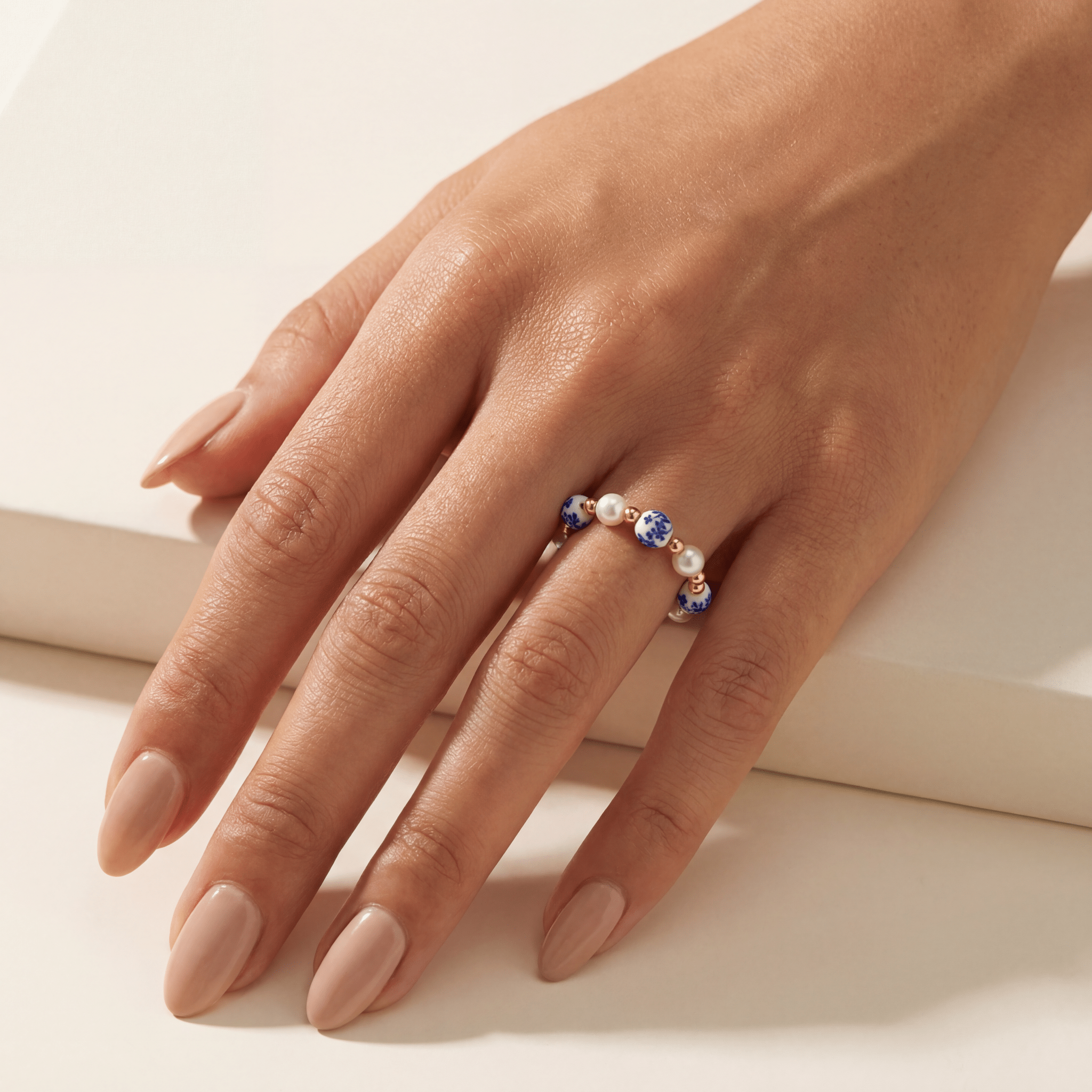 Amalfi Bella – Porcelain Beaded Ring - Bara Boheme