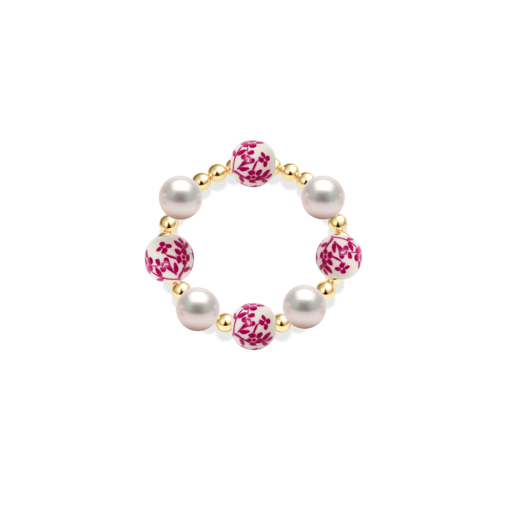 Amalfi Bella – Porcelain Beaded Ring - Bara Boheme