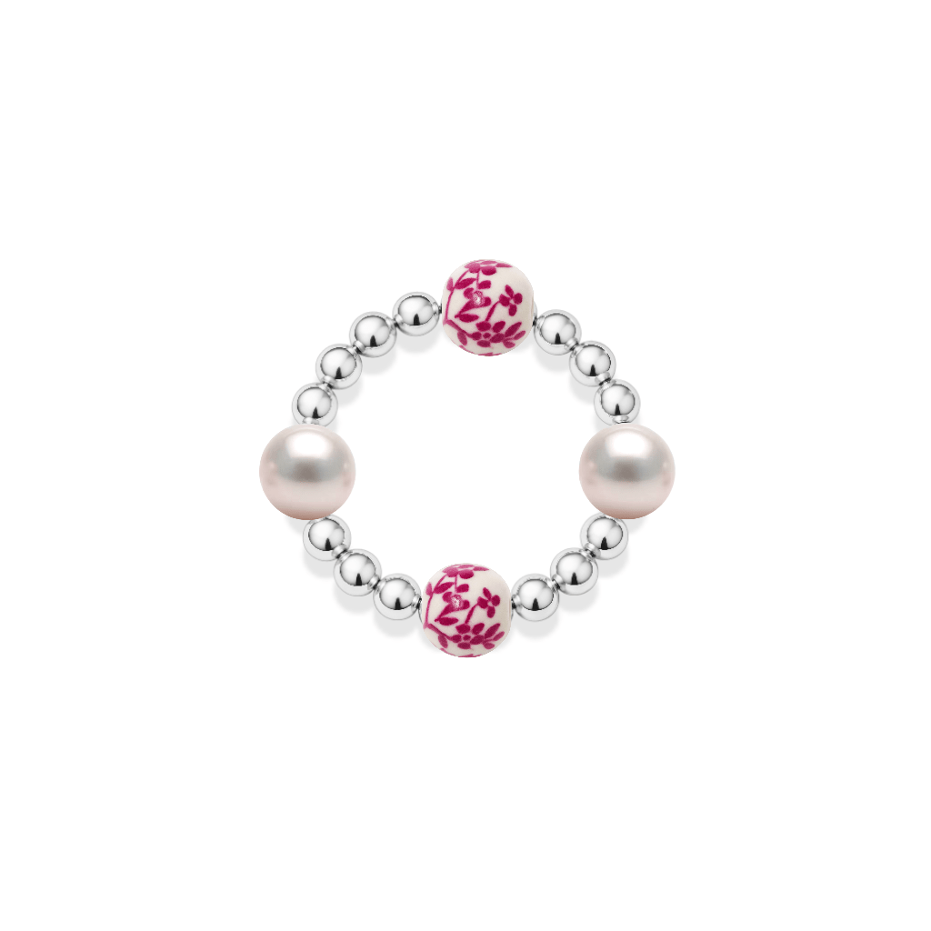 Amalfi Bloom – Porcelain Beaded Ring - Bara Boheme
