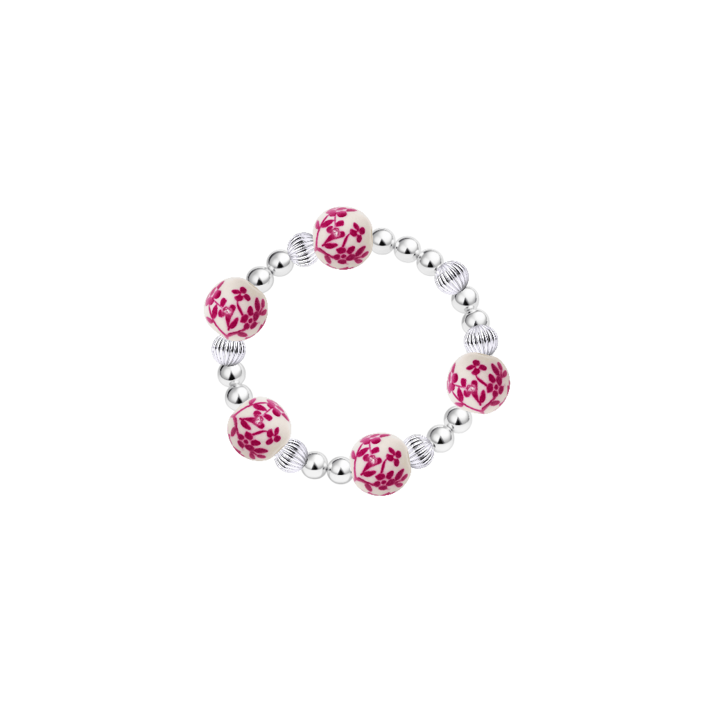 Amalfi Blossom – Porcelain Beaded Ring - Bara Boheme