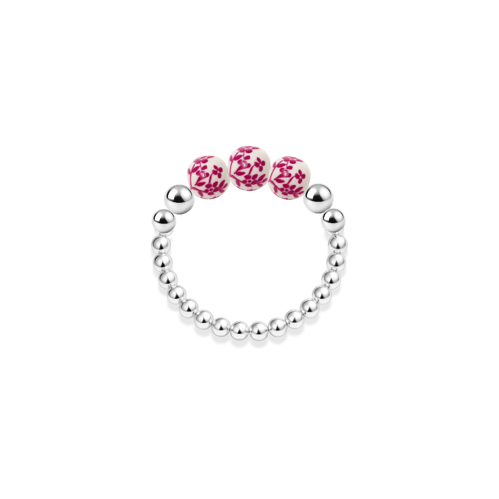 Amalfi Magnolia – Porcelain Beaded Ring - Bara Boheme