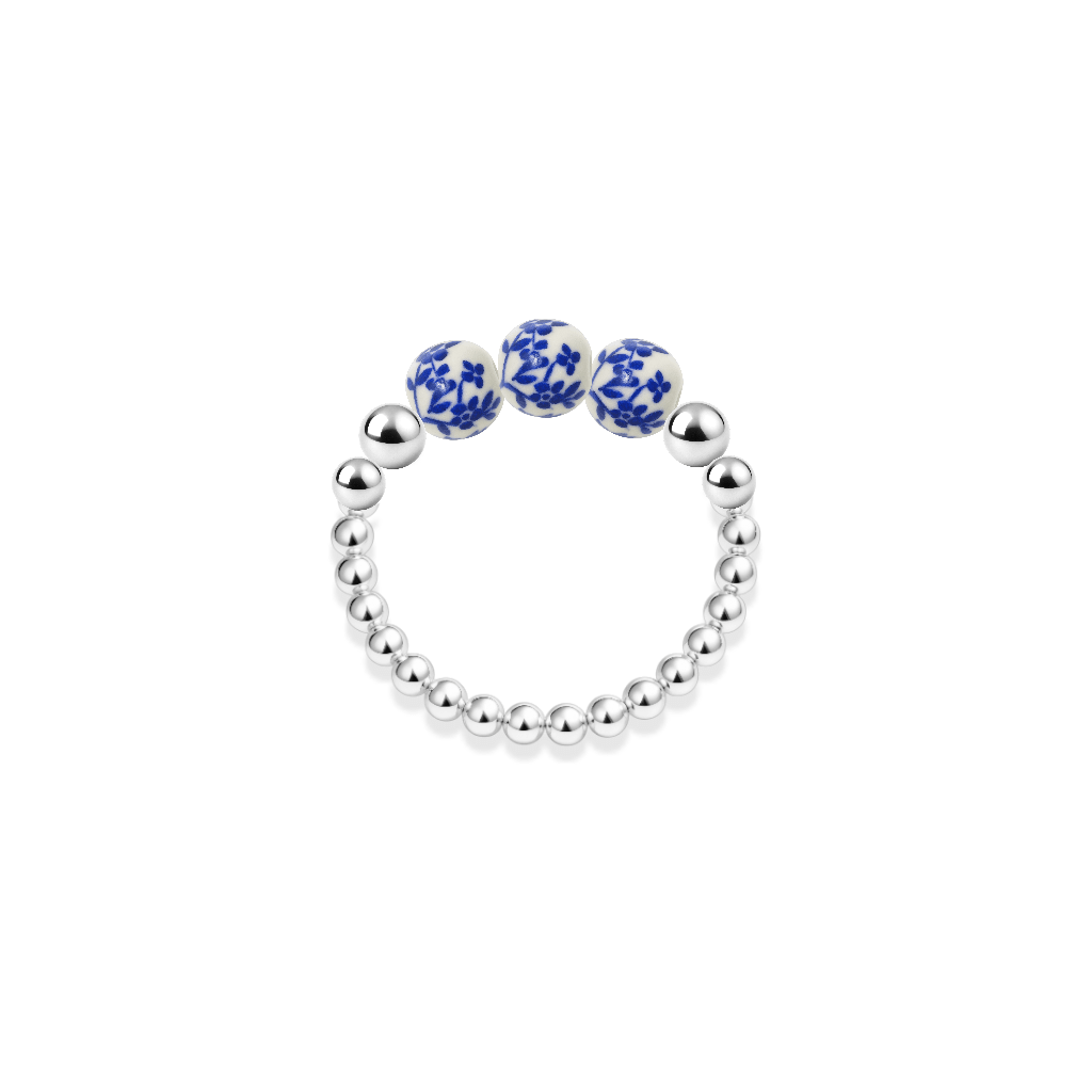 Amalfi Magnolia – Porcelain Beaded Ring - Bara Boheme