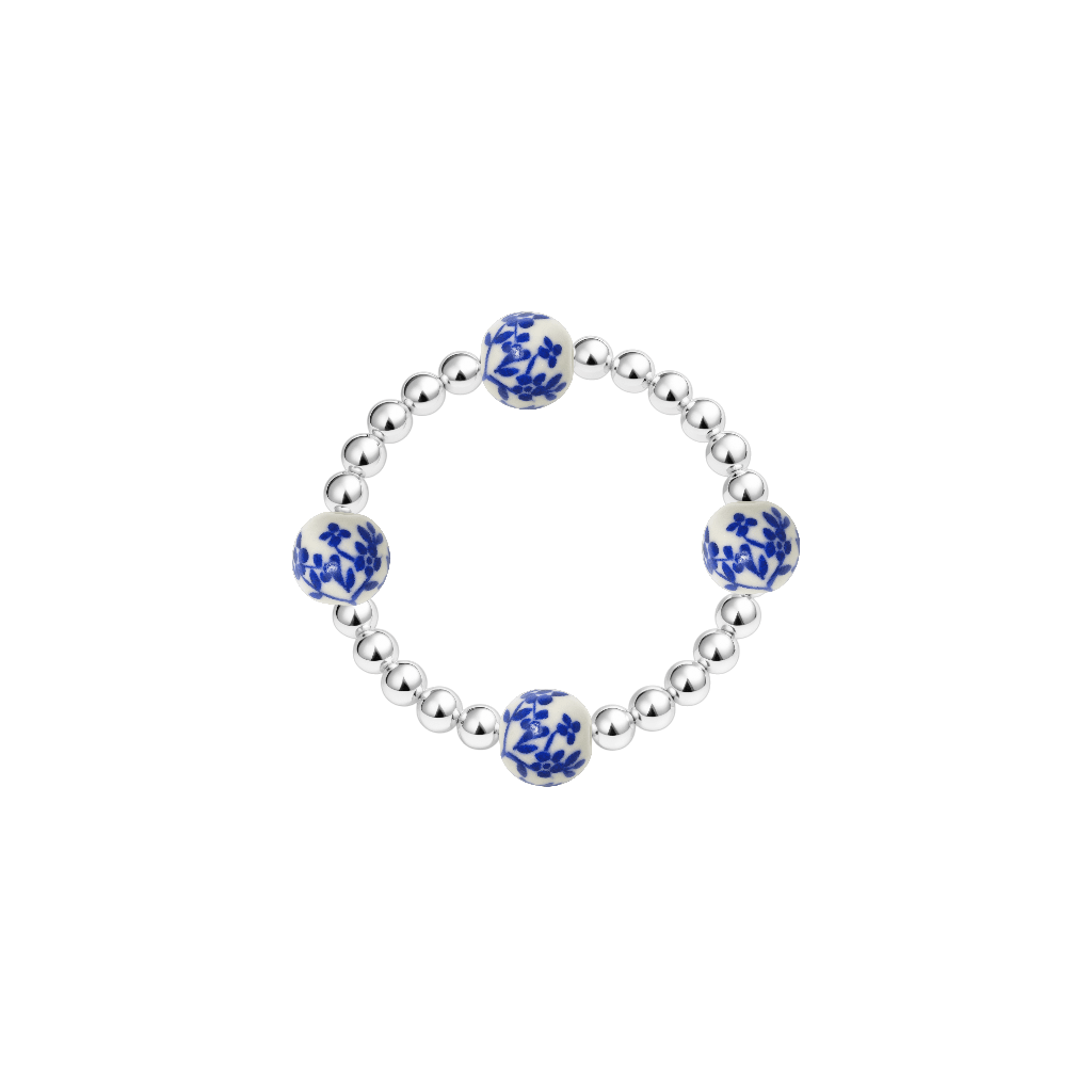 Amalfi Oleander – Porcelain Beaded Ring - Bara Boheme