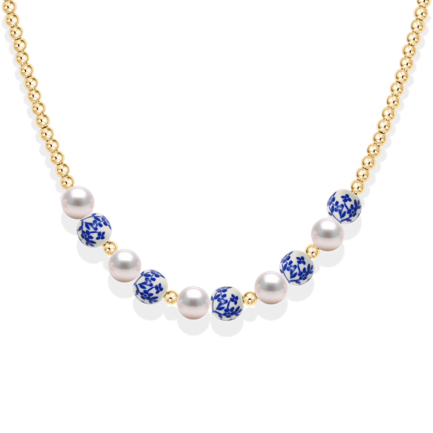 Amalfi Petal – Porcelain Beaded Necklace - Bara Boheme