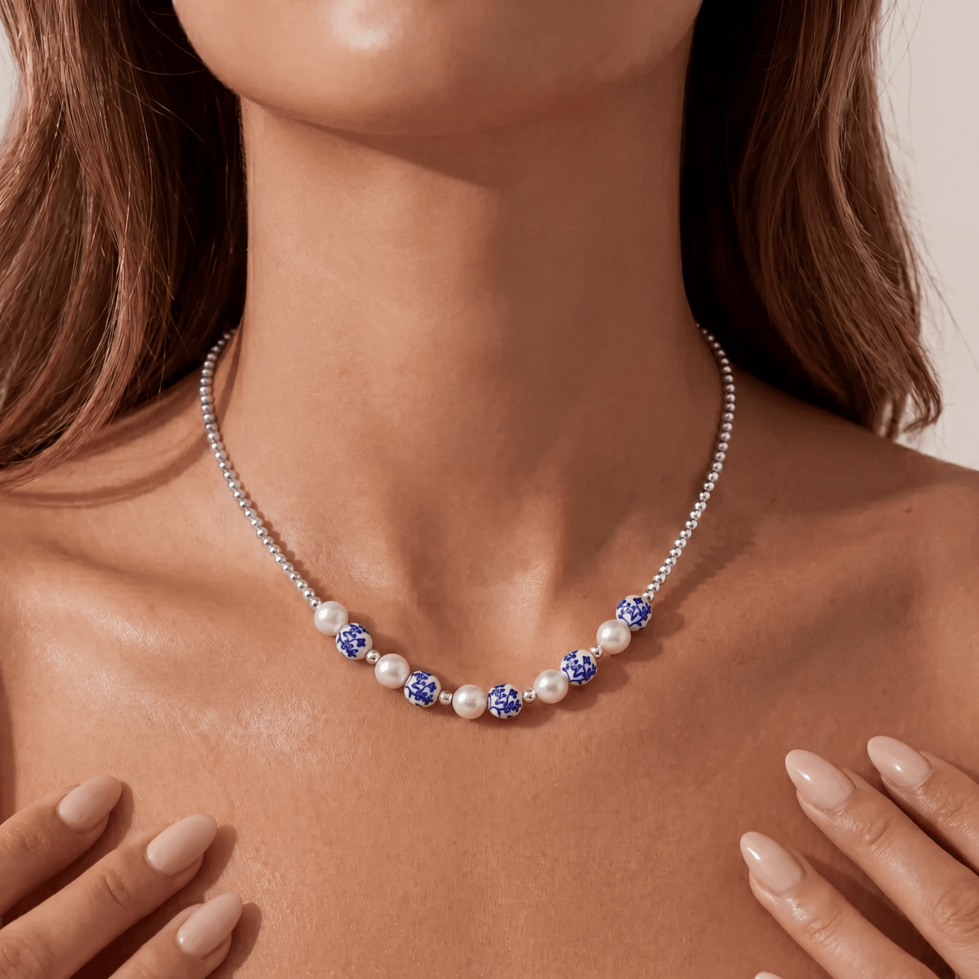 Amalfi Petal – Porcelain Beaded Necklace - Bara Boheme