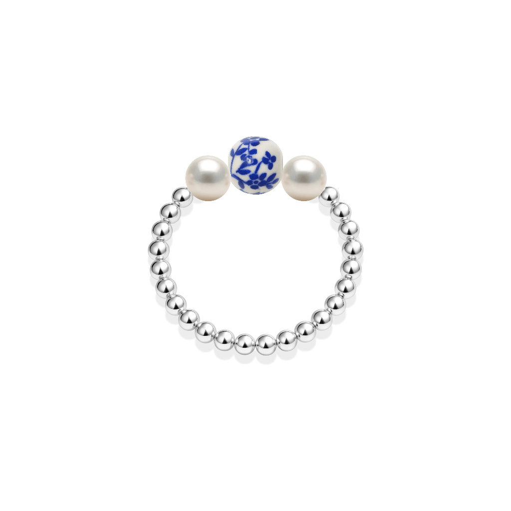 Amalfi Single – Porcelain Beaded Ring - Bara Boheme