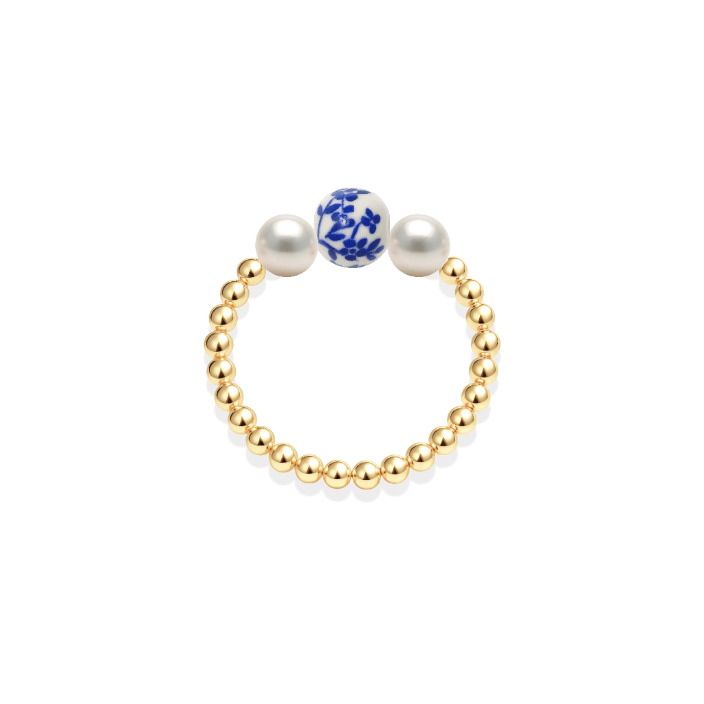 Amalfi Single – Porcelain Beaded Ring - Bara Boheme