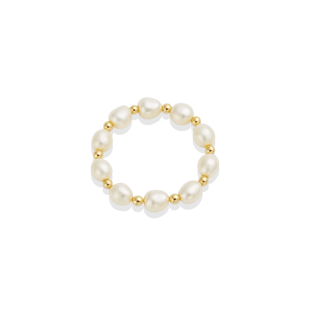 Amelia Pearl Beaded Stretchy Ring - Bara Boheme